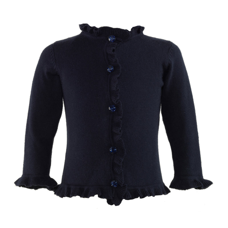 Navy Frill Cardigan