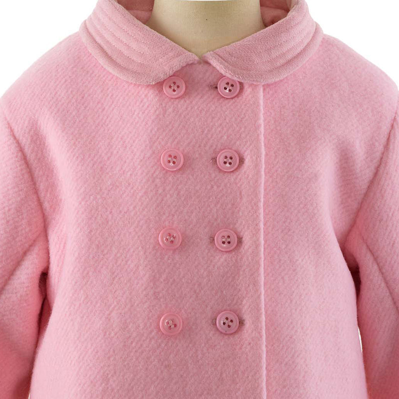 Pink Velvet Trim Pram Coat