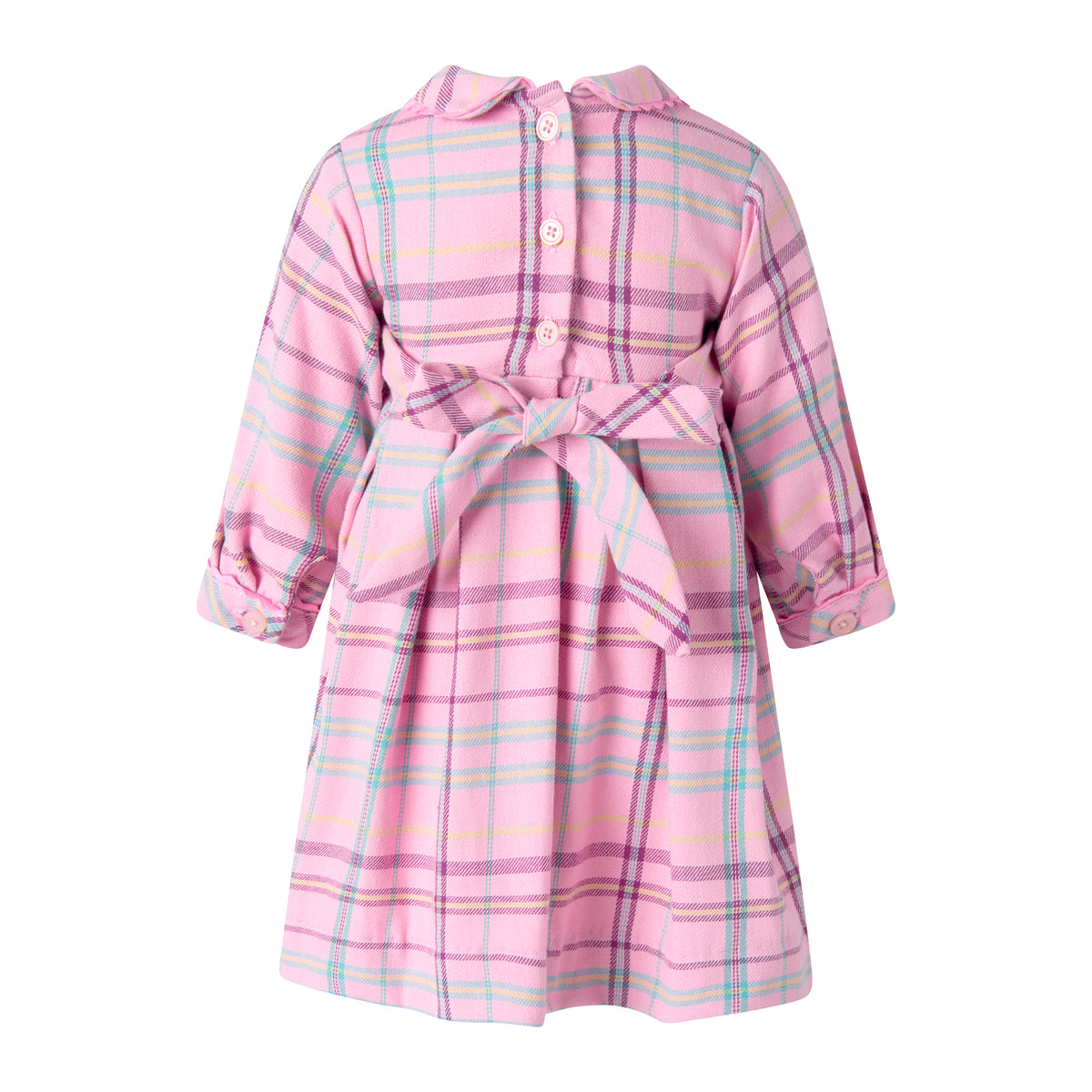 Pink Check Pleated Dress & Bloomers