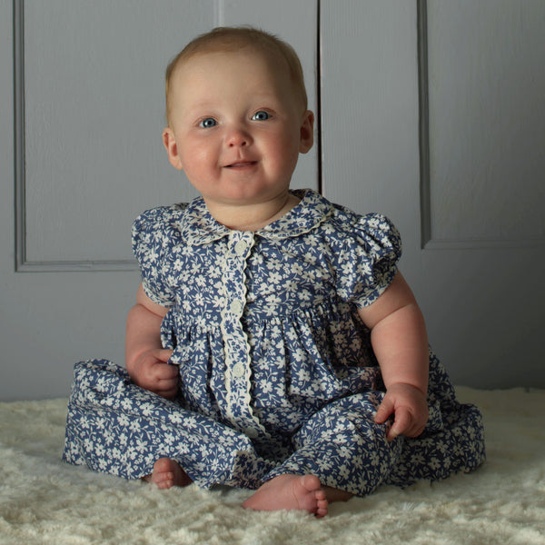 Floral Button-front Dress & Bloomers