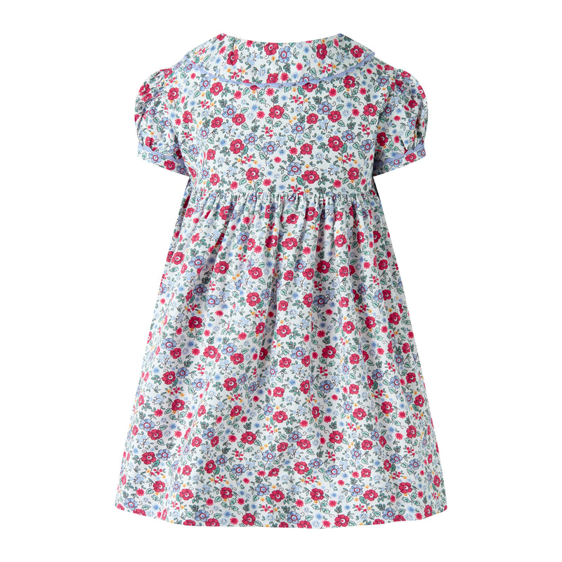Blue Floral Button-front Dress & Bloomers