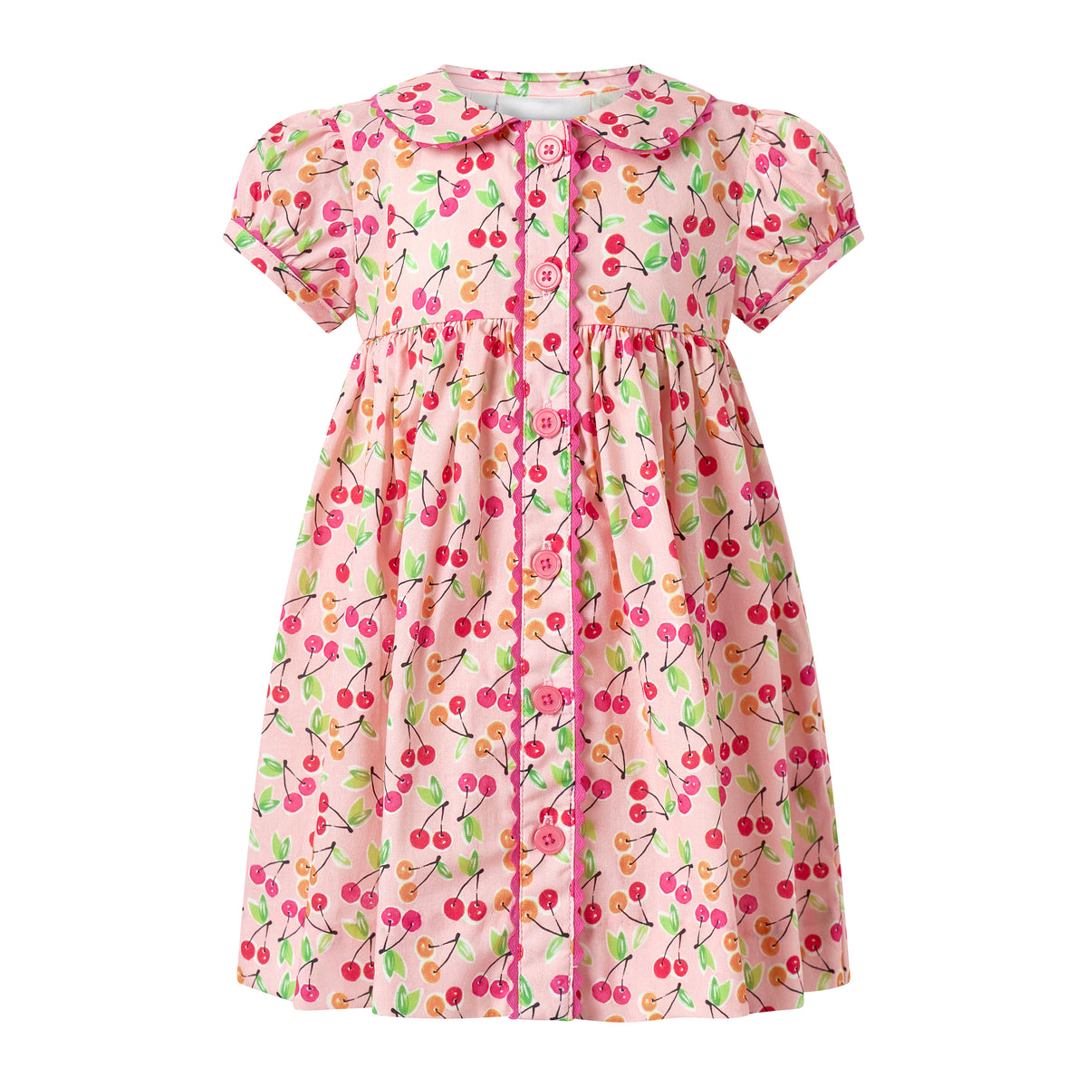 Cherry Button-Front Dress & Bloomers