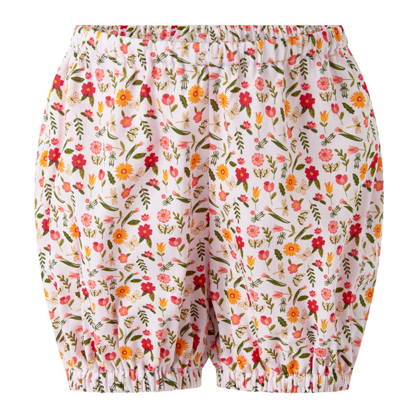 Pink Floral Butterfly Button-front Dress & Bloomers
