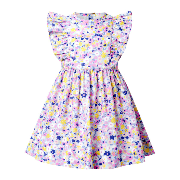 Mini Pastel Floral Frill Front Dress