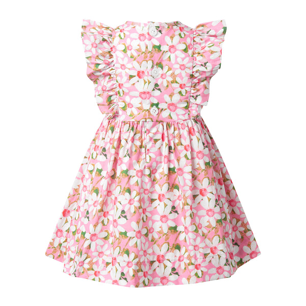 Graphic Flower Frill Front Dress