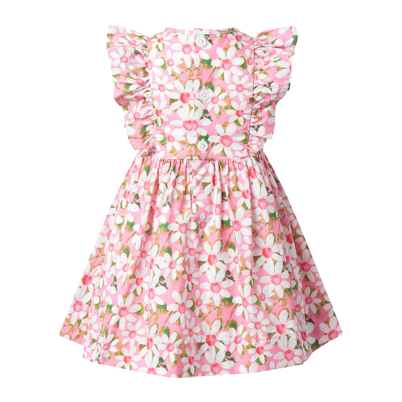 Graphic Flower Frill Front Dress