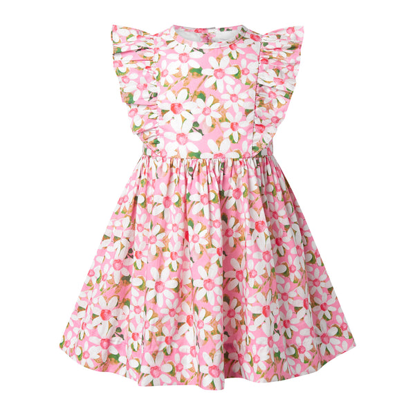Graphic Flower Frill Front Dress