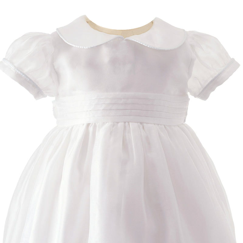 Ivory Organza Pintuck Dress