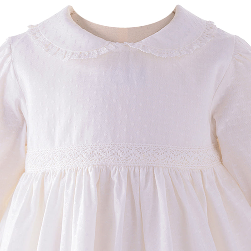 Ivory Lace Trim Dress & Bloomers