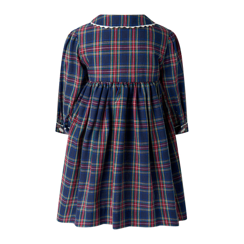 Tartan LS button-front Dress & Bloomers