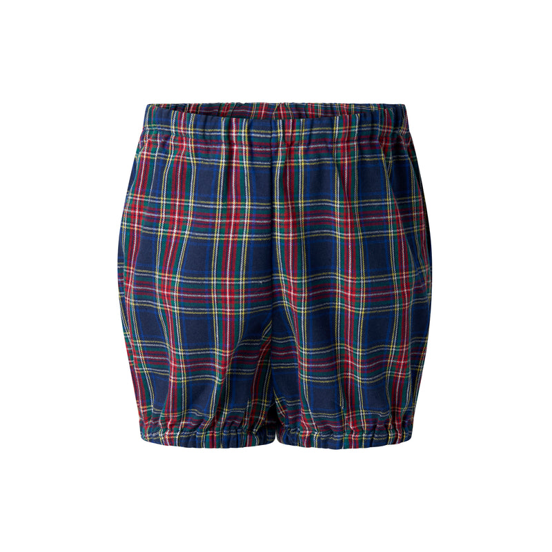 Tartan LS button-front Dress & Bloomers