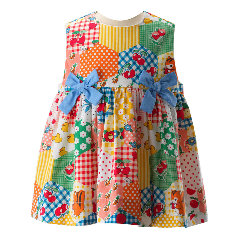 Bow Patchwork Dress & Bloomers