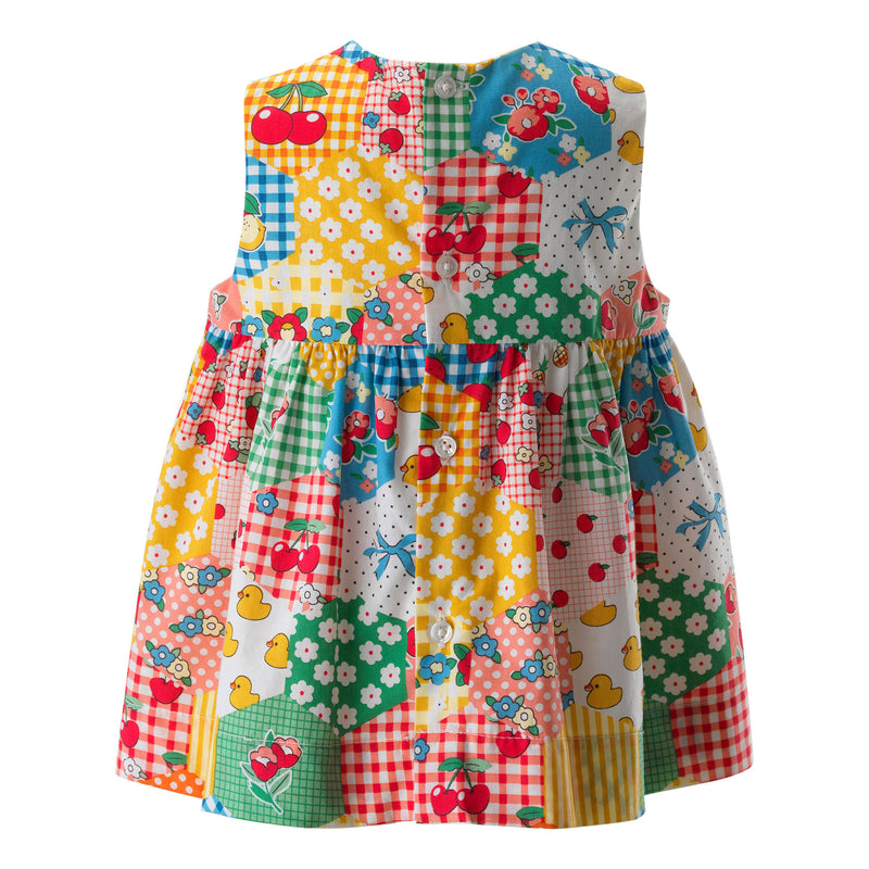 Bow Patchwork Dress & Bloomers