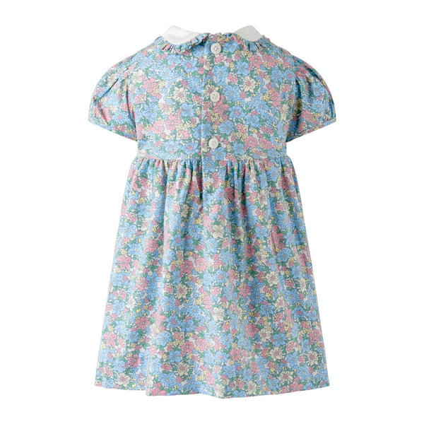 Floral  Geometric Smocked Dress & Bloomers