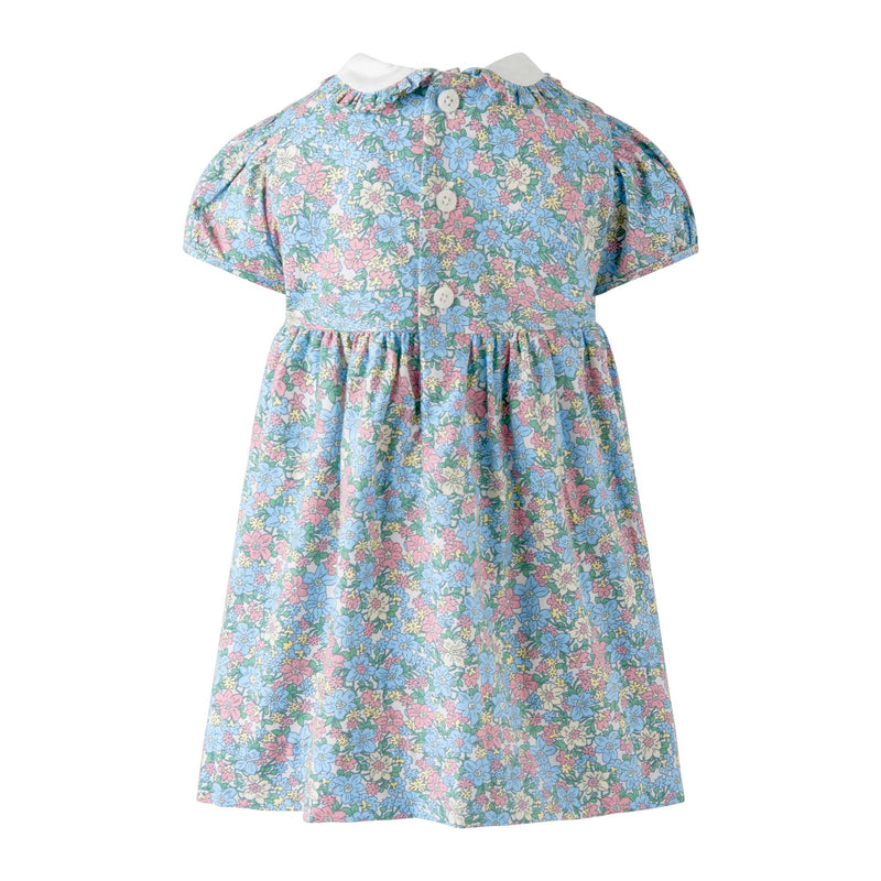 Floral  Geometric Smocked Dress & Bloomers