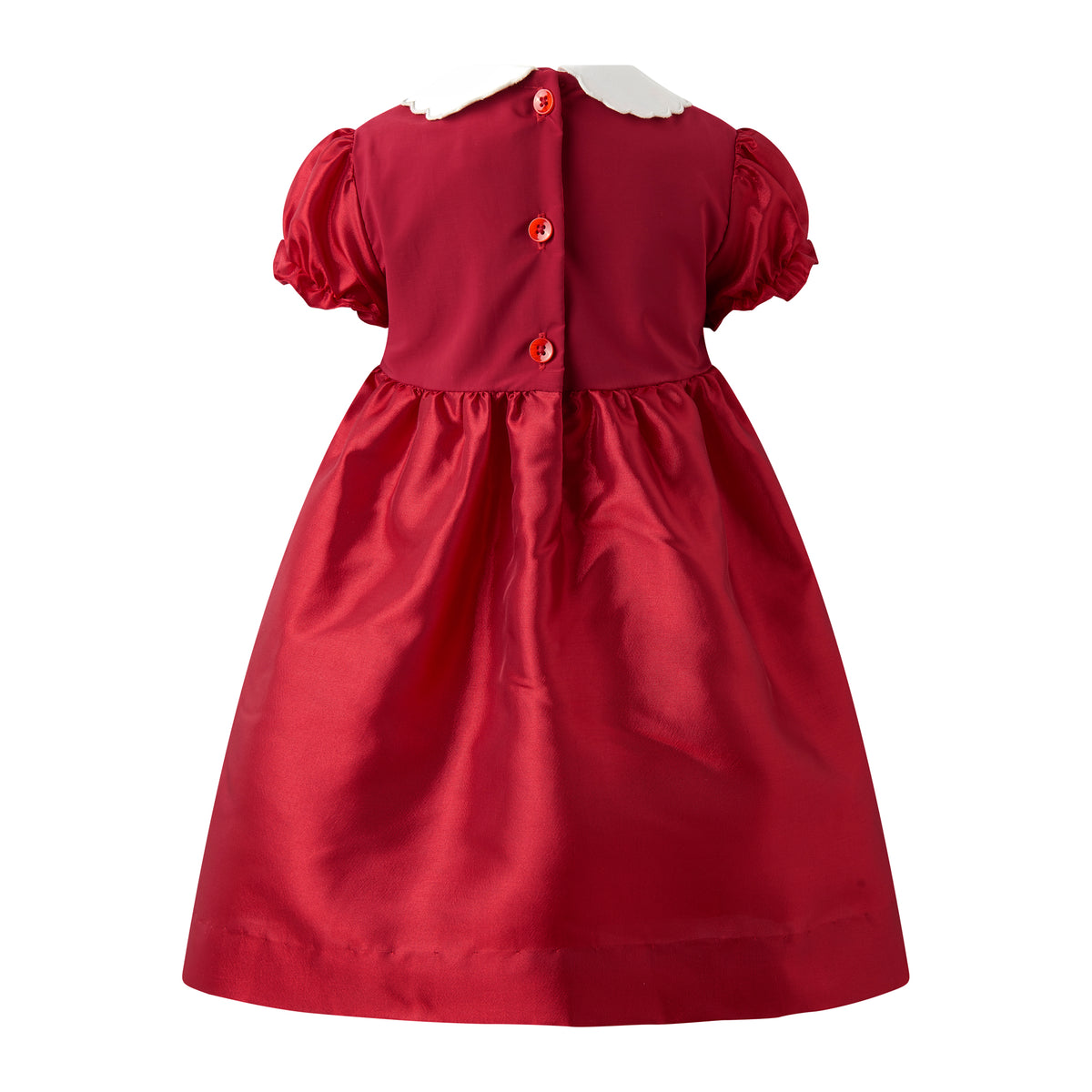Red Taffeta Smocked Dress
