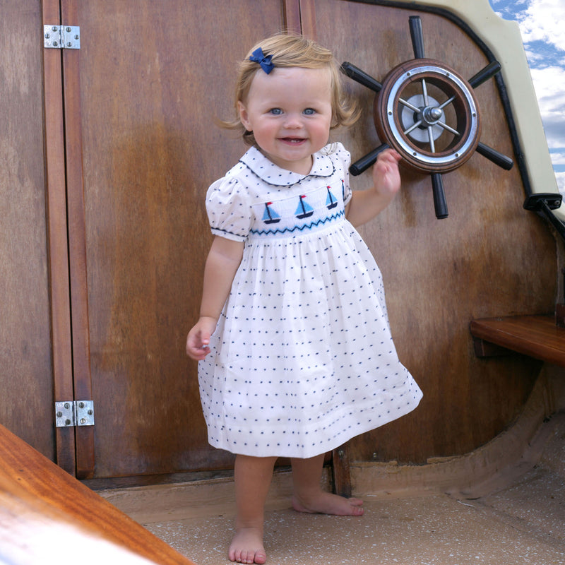 Sailboat Smocked Dress & Bloomers