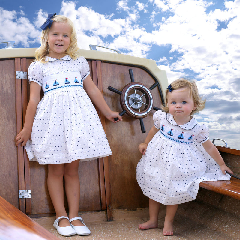 Sailboat Smocked Dress & Bloomers