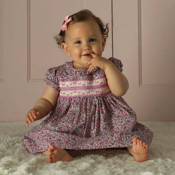 Floral SS Smocked Dress & Bloomers
