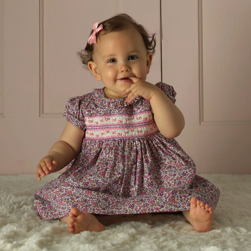 Floral SS Smocked Dress & Bloomers