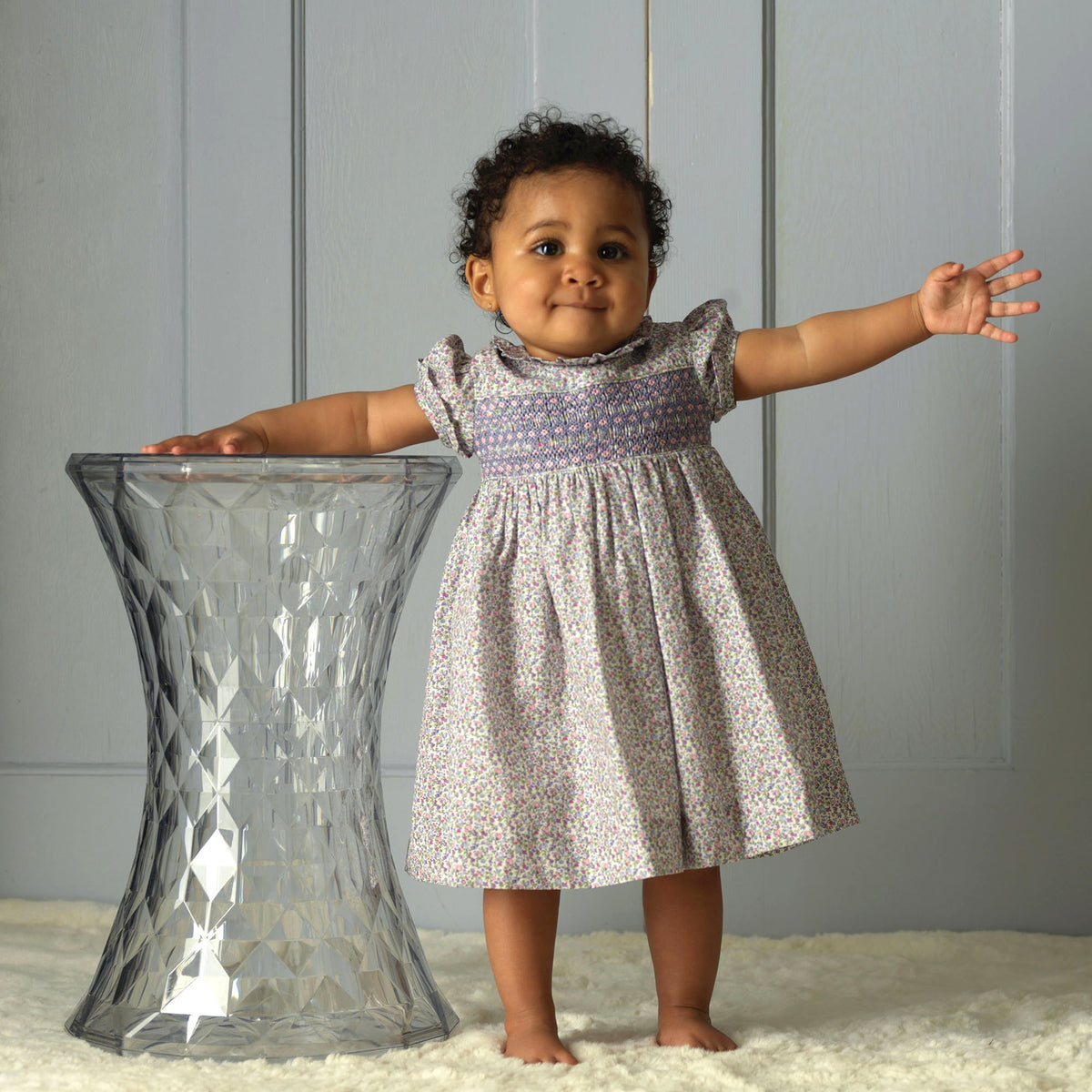 Frill Collar Smocked Dress and Bloomers