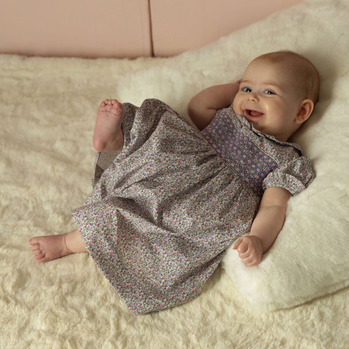 Frill Collar Smocked Dress and Bloomers