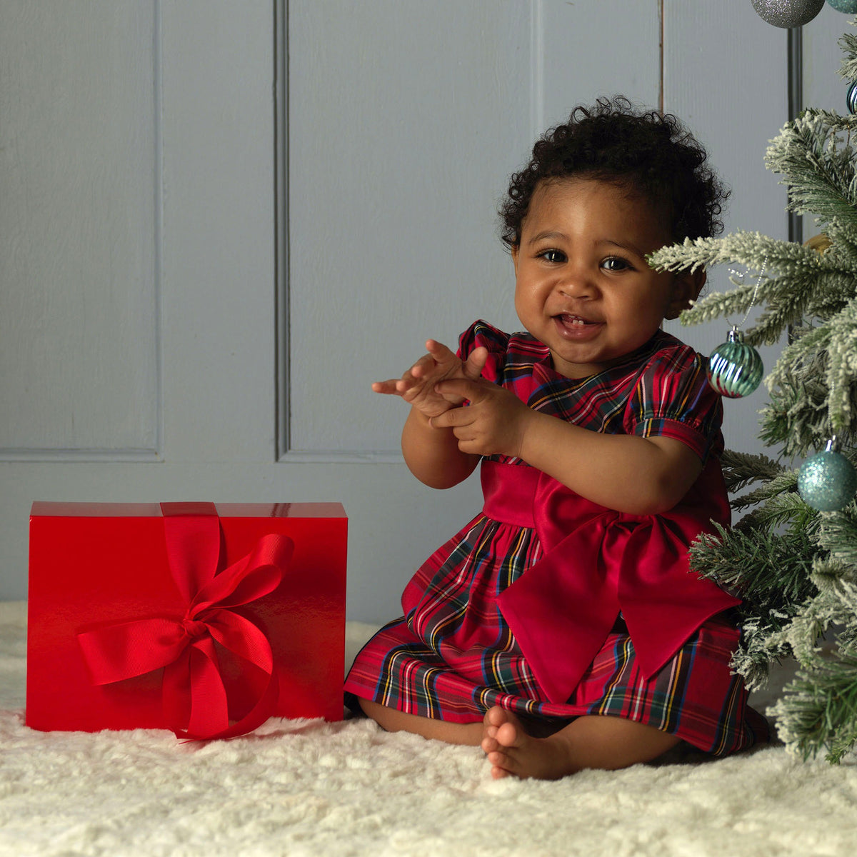 Red Tartan Bow Dress