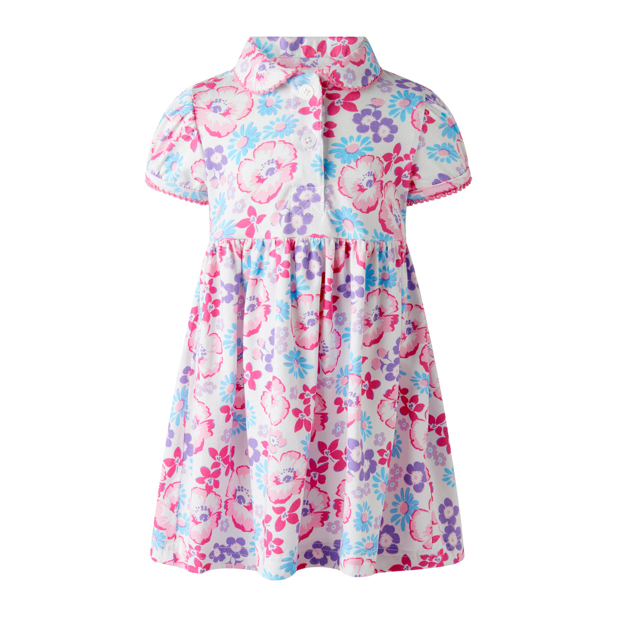 Pink Floral Jersey Dress