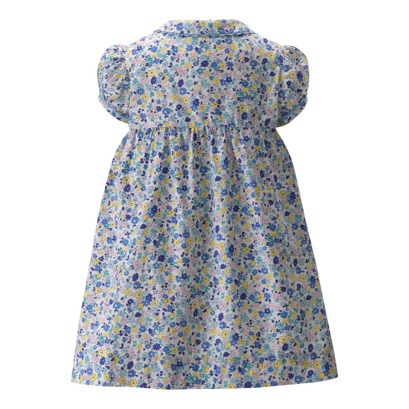 Pastel Floral Smocked Button-front Dress & Bloomers