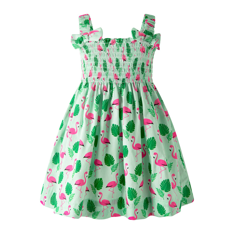 Green Flamingo Sundress & Bloomers