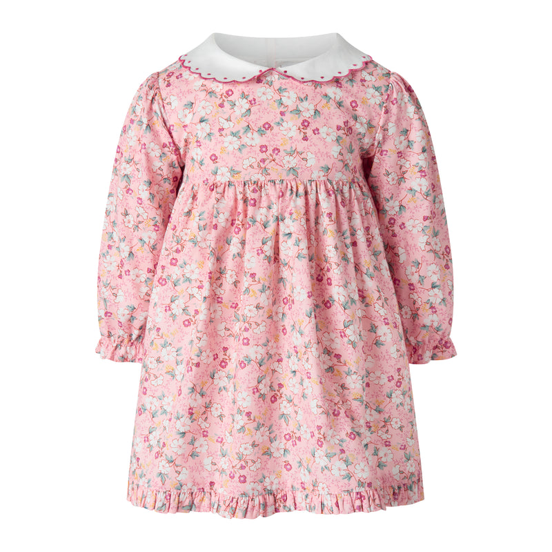Floral Scalloped Collar Dress & Bloomers