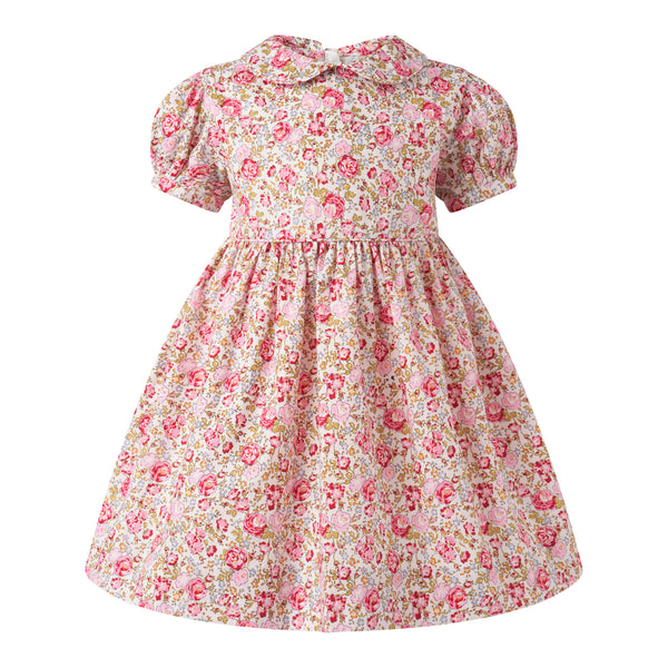 Pink Peter Pan Collar Floral Dress