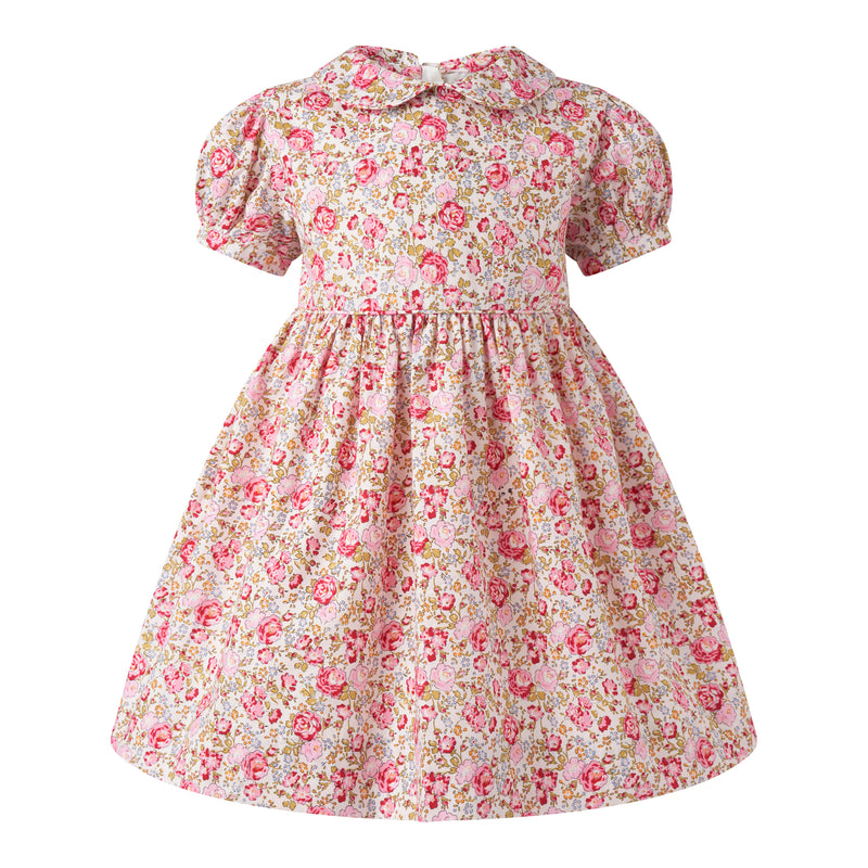 Pink Peter Pan Collar Floral Dress