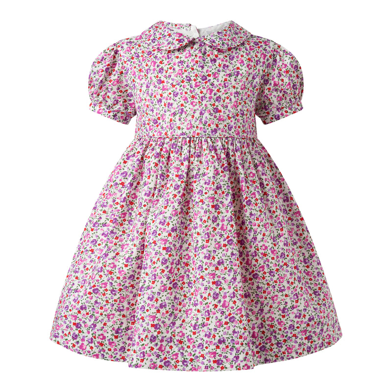 Purple Peter Pan Collar Floral Dress