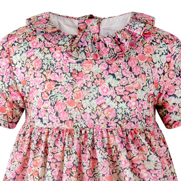 Mini Floral Frill Collar Dress