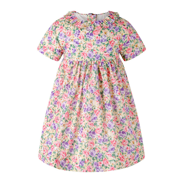 Vintage Floral Frill Collar Dress