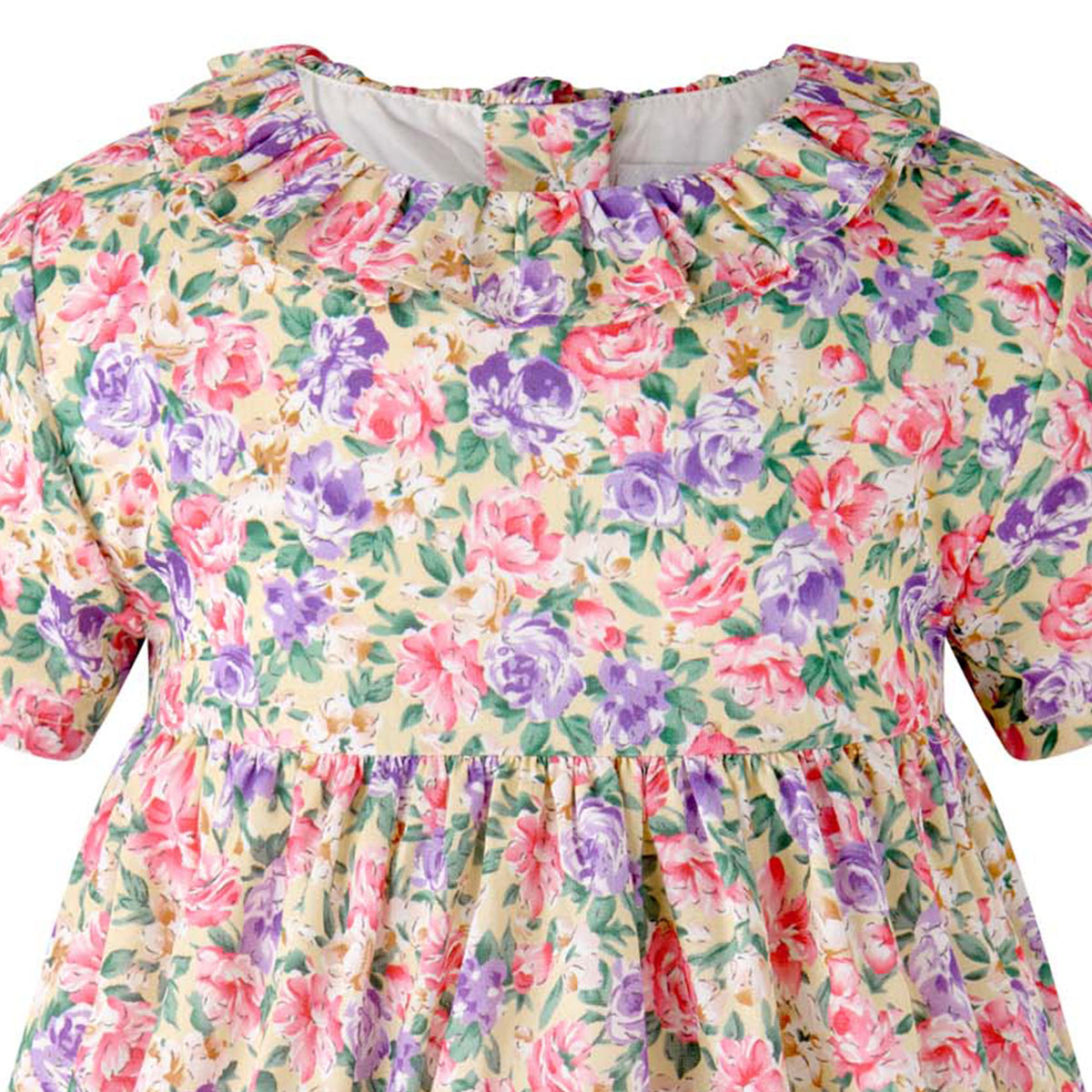 Vintage Floral Frill Collar Dress