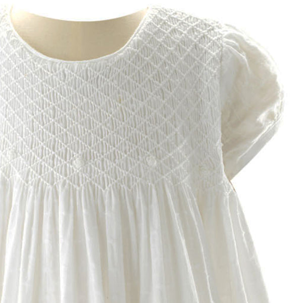 Long Christening Smocked Dress & Bonnet