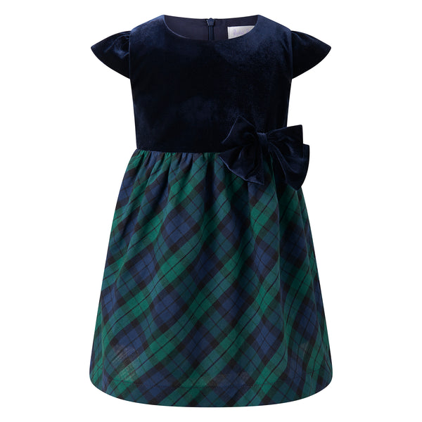 Velvet Blackwatch Check Party Dress