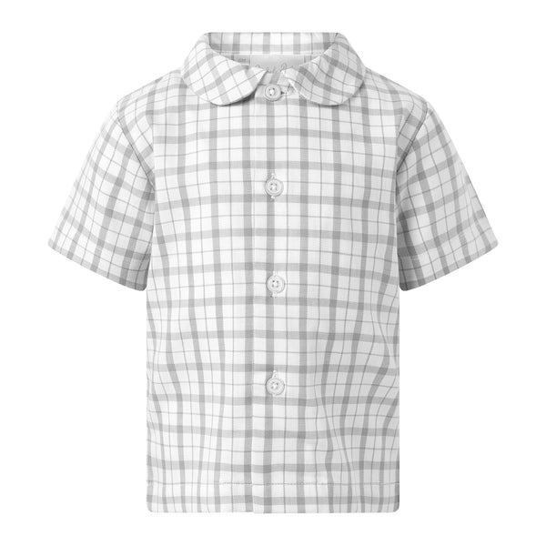 Check Shirt and Dungaree Set