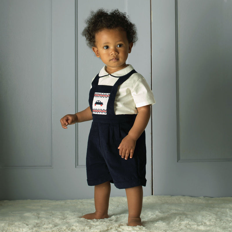 Car Smocked Dungarees