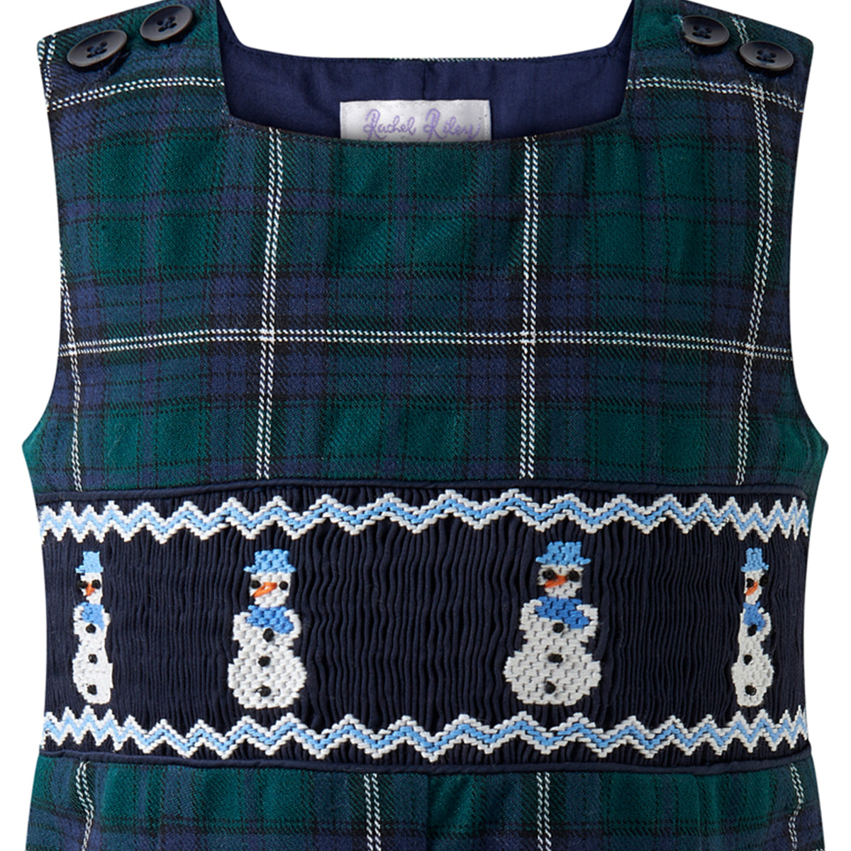Snowman Smocked Dungarees