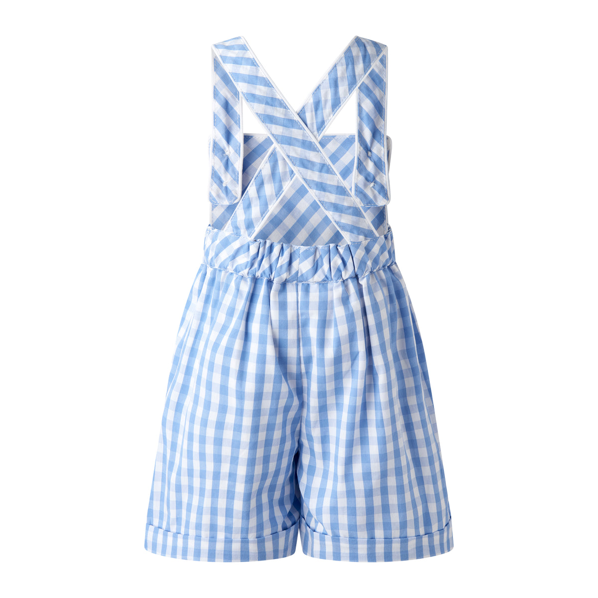 Blue Gingham Dungarees