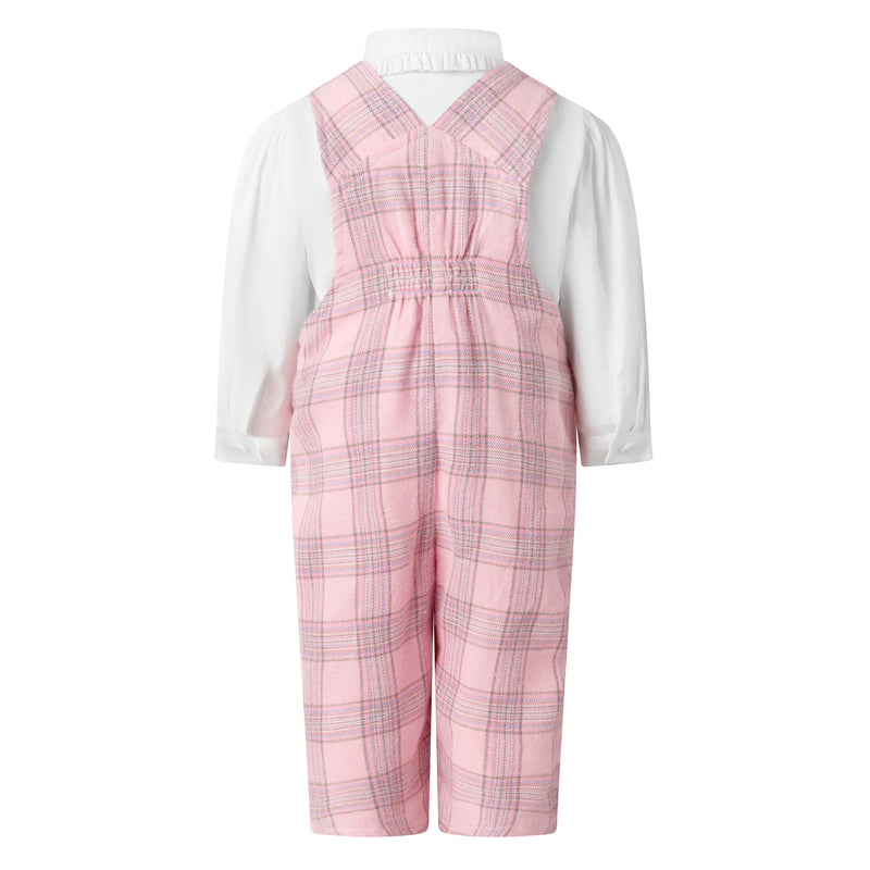 Check Dungaree & Blouse Set