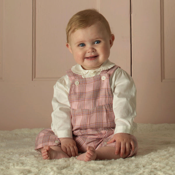 Check Dungaree & Blouse Set
