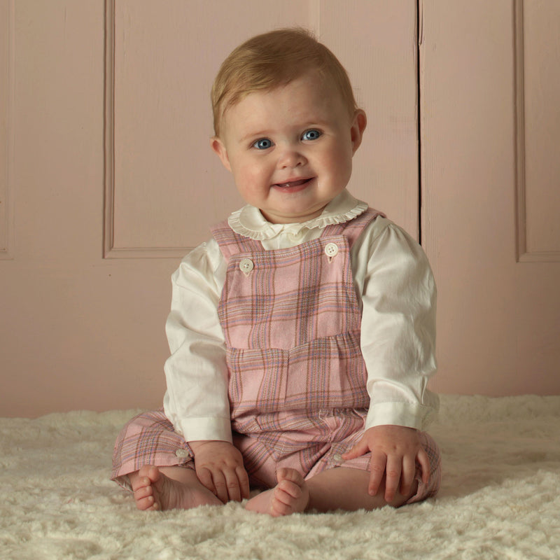 Check Dungaree & Blouse Set