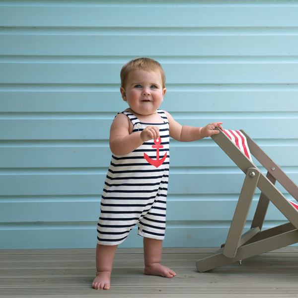 Stripe Anchor Jersey Dungarees