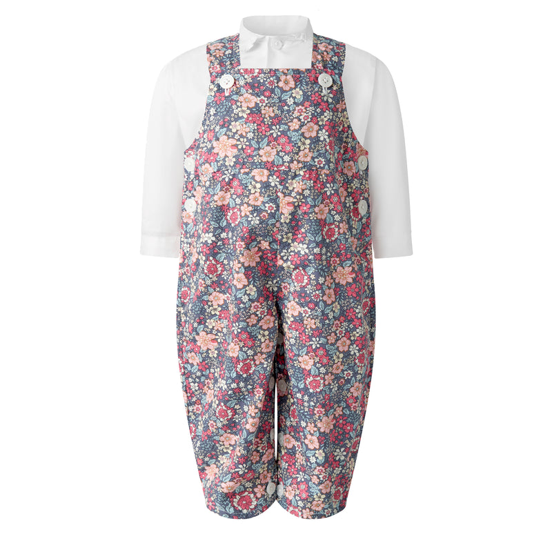 Floral Dungarees & Blouse Set