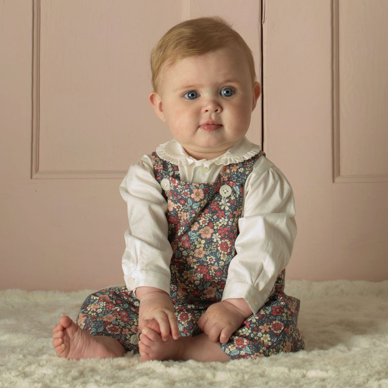 Floral Dungarees & Blouse Set