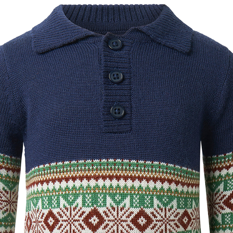 Navy Fairisle Babysuit